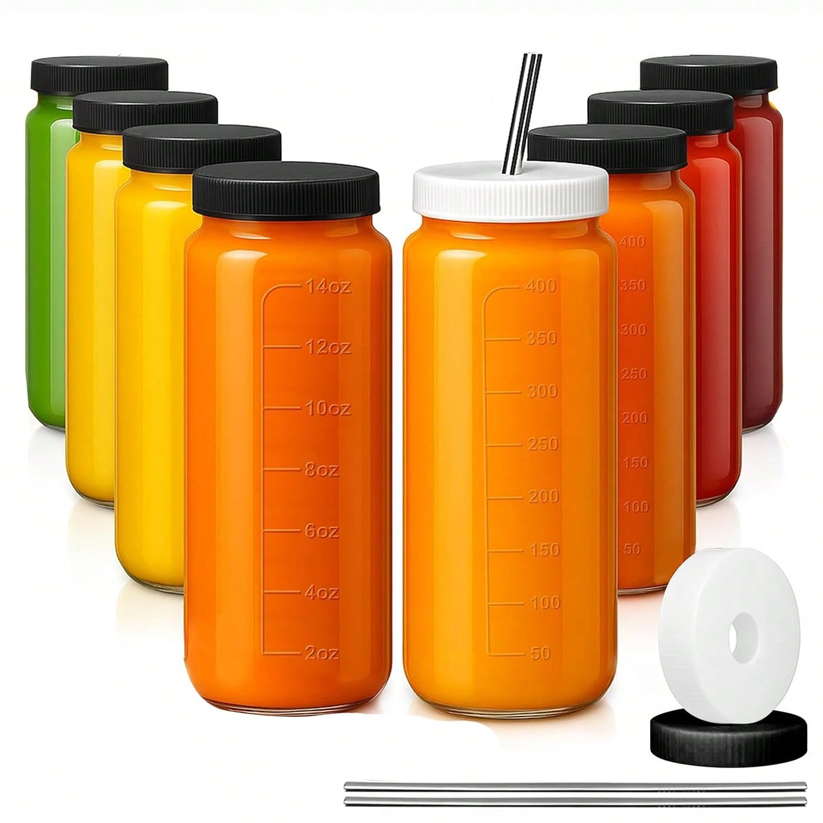 Mason Jar 8Oz - Conjunto de 8 Garrafas de Vidro