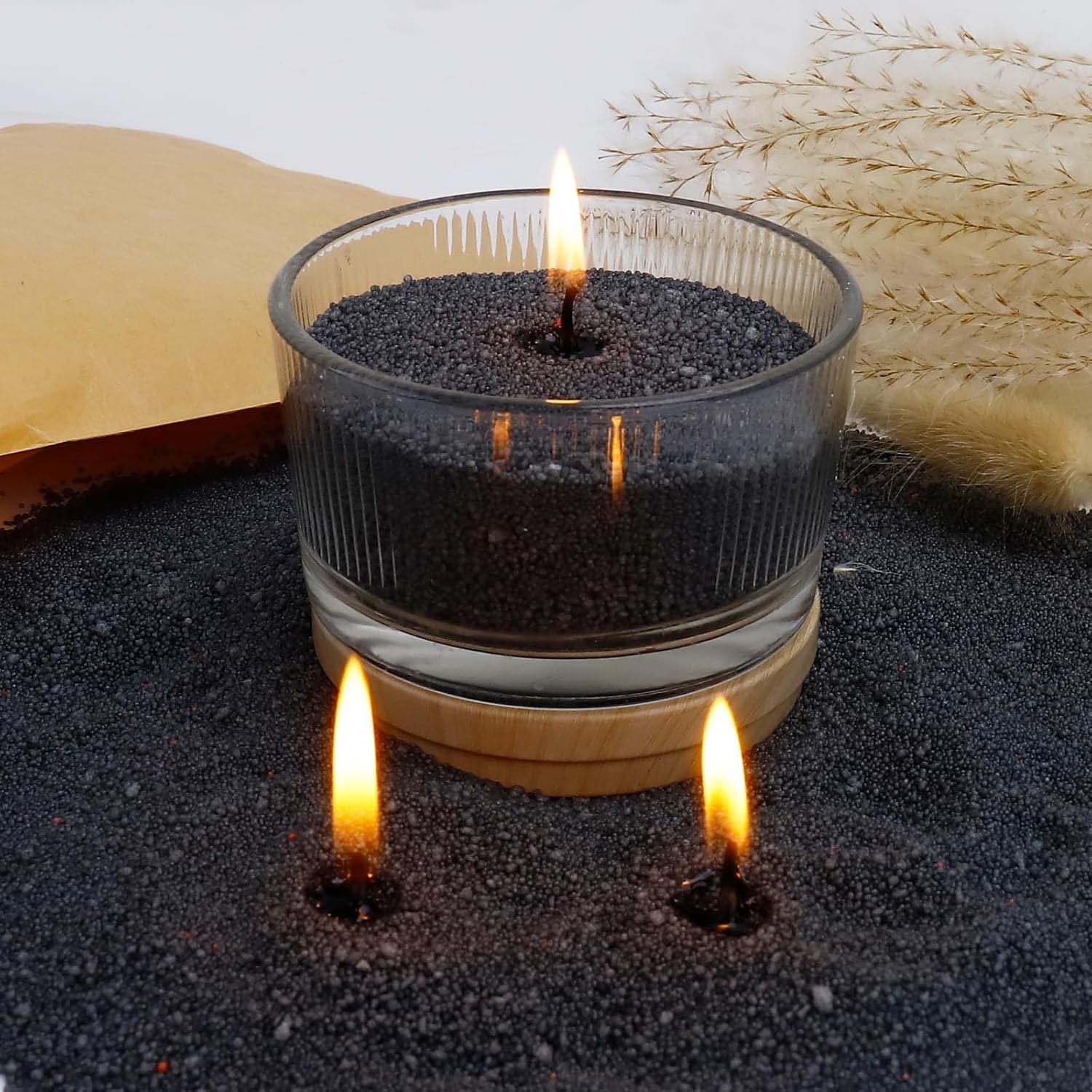Candle Supplies Wholesale - Areia de Cera Preta com Pavio,