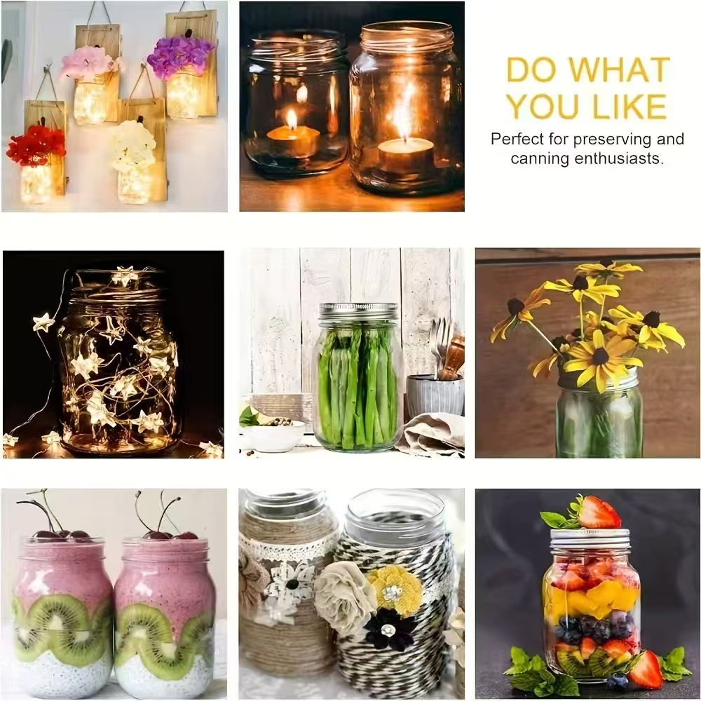 Conjunto de 6 ou 12 Potes de V - Mason Jar 8Oz avaliação e preço