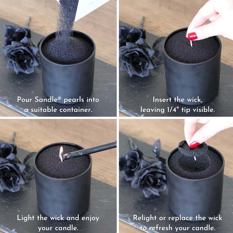 Areia de Cera Preta com Pavio, - Candle Supplies Wholesale avaliação e preço